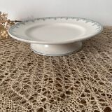 Plat piédouche en porcelaine estampillé Ets Céramique de St Amand les Eaux (Années 30)