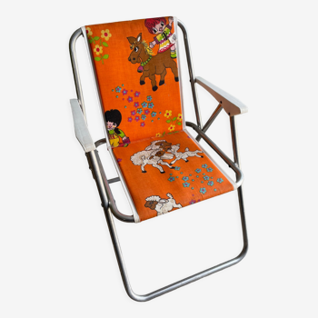 Chaise de camping enfant vintage