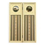 Louis XVI style screen with two leaves in lacquered wood circa 1850