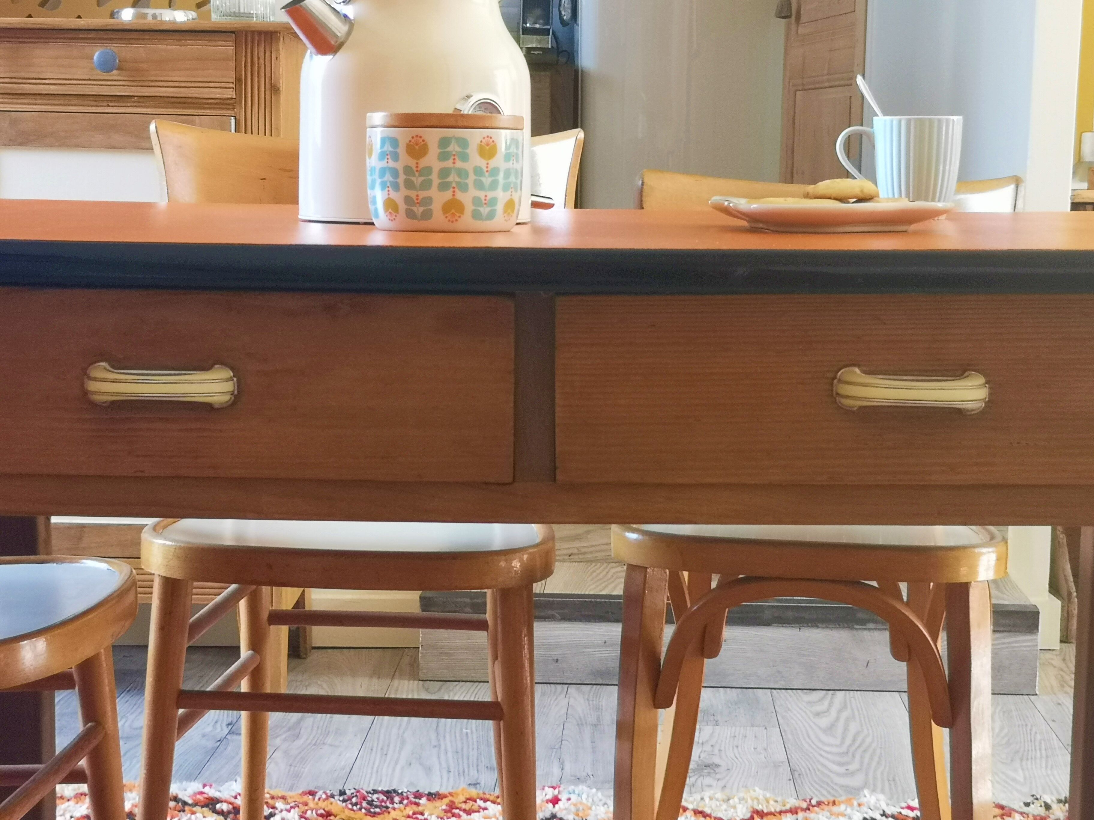 Vintage farm table formica and wood