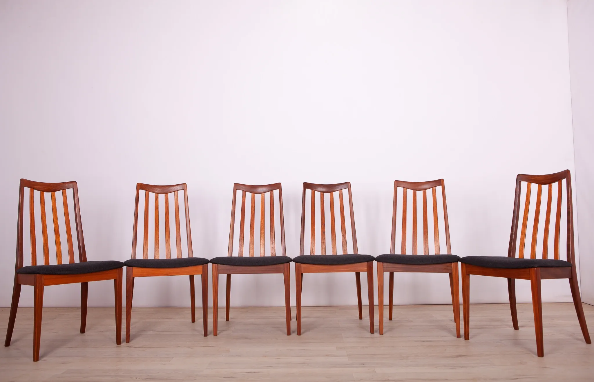 Chaises de salle à manger en tissu et teck par Leslie Dandy pour G-Plan, années 1960, ensemble de 6