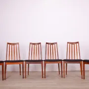 Chaises de salle à manger en tissu et teck par Leslie Dandy pour G-Plan, années 1960, ensemble de 6