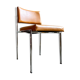 Chair in chromed metal and ochre skaï 1970s
