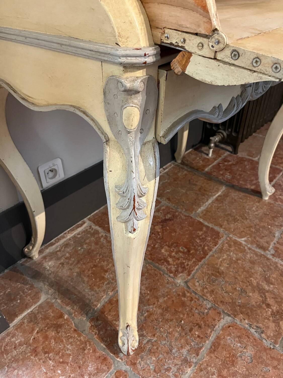 Wooden desk with patina