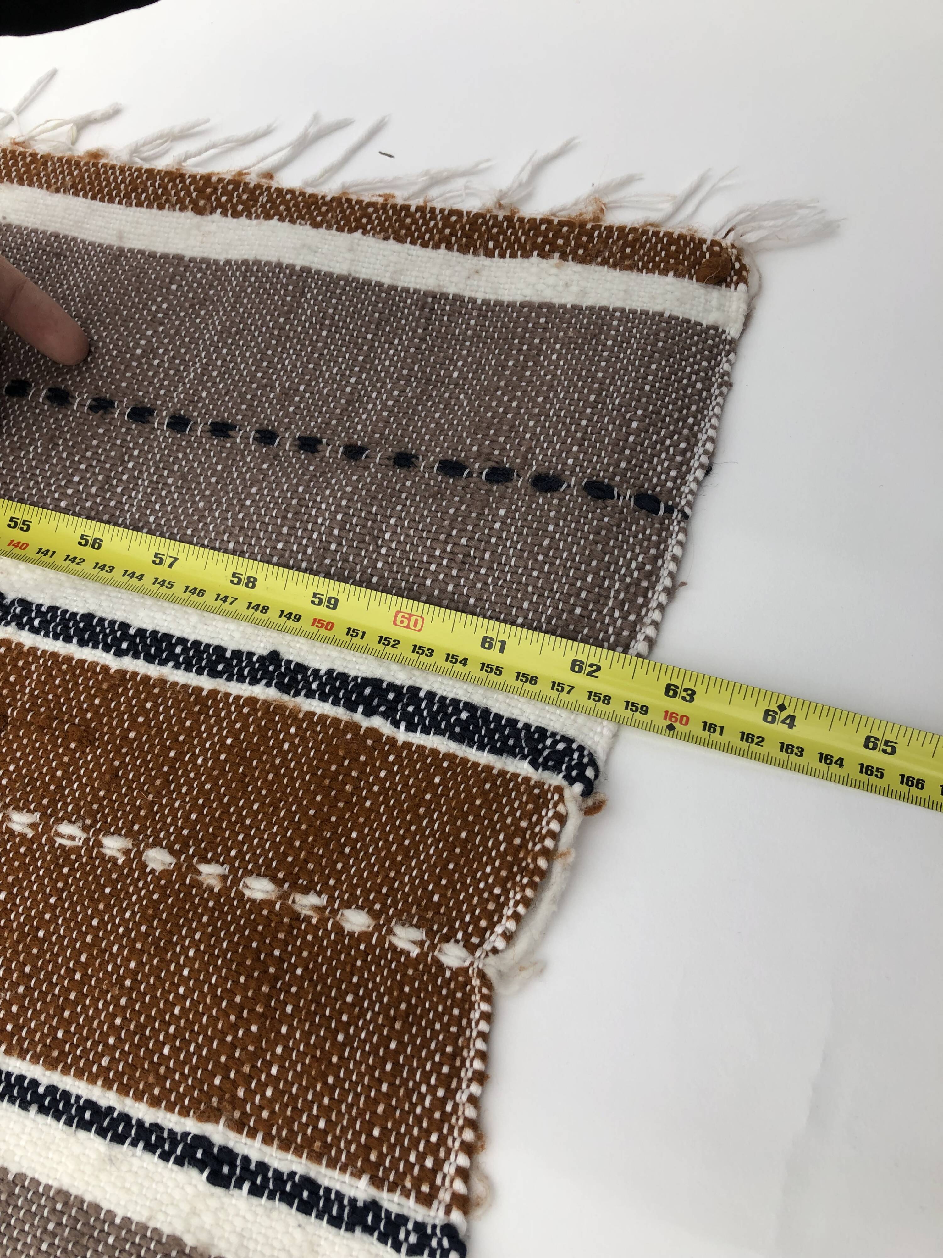 L Handmade Striped Vintage Boho North African Carpet (#2) - Area Rug 238x159