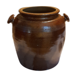 Enamelled terracotta jar