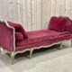 Louis XV style daybed in painted wood and covered with a red velvet