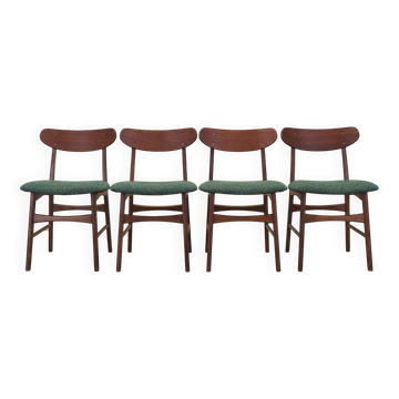 Set of four teak chairs, Danish design, 1970s, production: Denmark