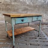 Industrial workbench side table bathroom furniture with drawers