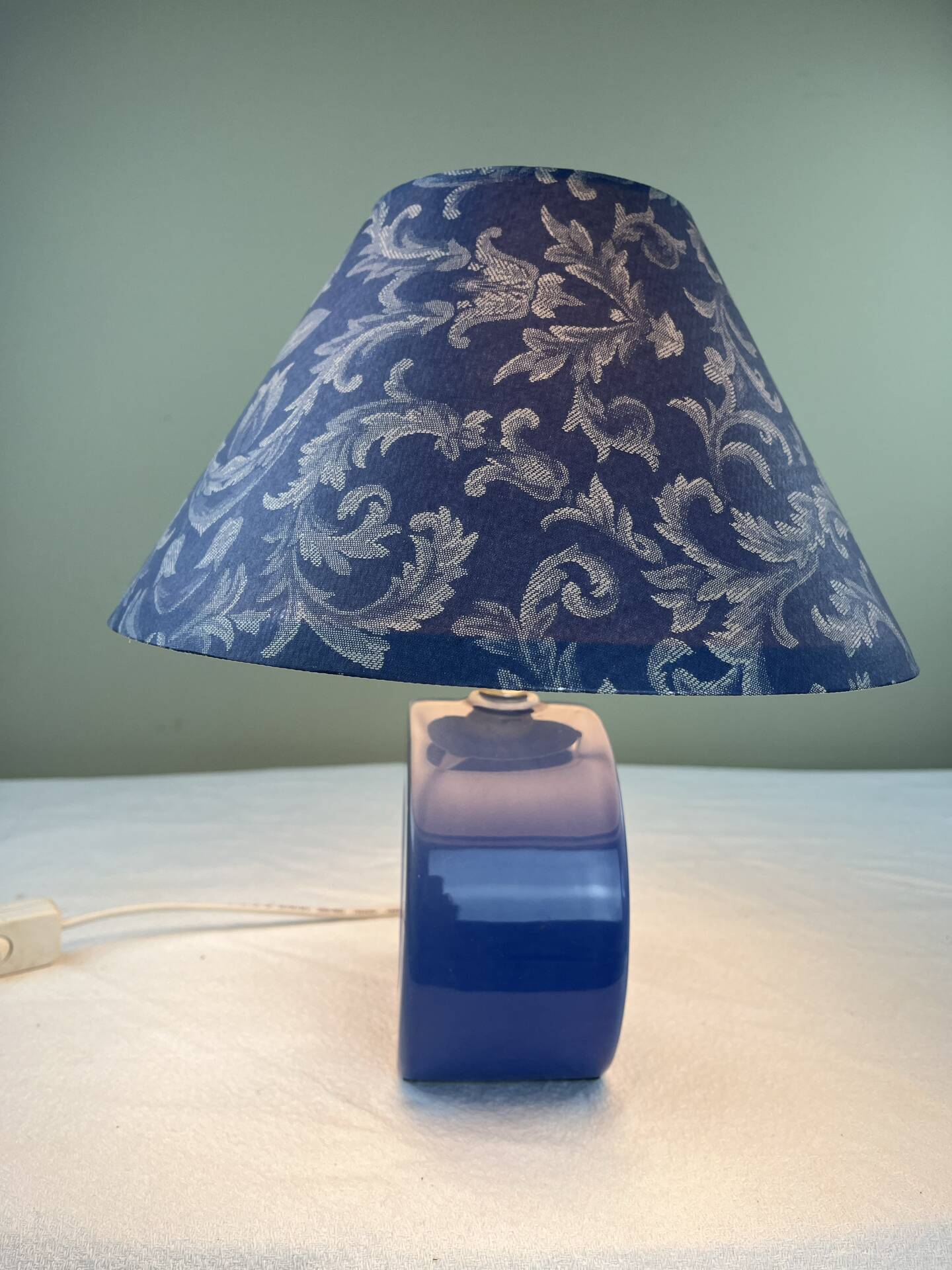Blue ceramic lamp