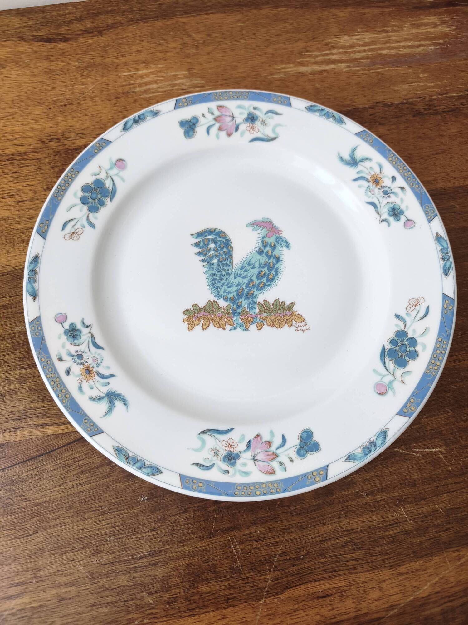Large presentation plate in Limoges porcelain Bernardaud — Jean Lurçat