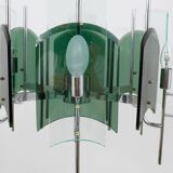 Large glass pendant lamp in Fontana Arte style, mid-century, Italy, 1960s.