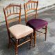 2 Napoleon III chairs in solid wood and velvet fabric