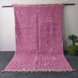 Superb Pink Beni Ouarain Rug, Modern Berber Design in Soft Wool 3x2m