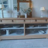 crafted dresser in raw solid wood.