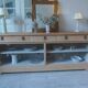 crafted dresser in raw solid wood.