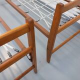Pair of vintage stackable daybeds in oak wood and metal from the 60s