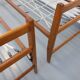 Pair of vintage stackable daybeds in oak wood and metal from the 60s