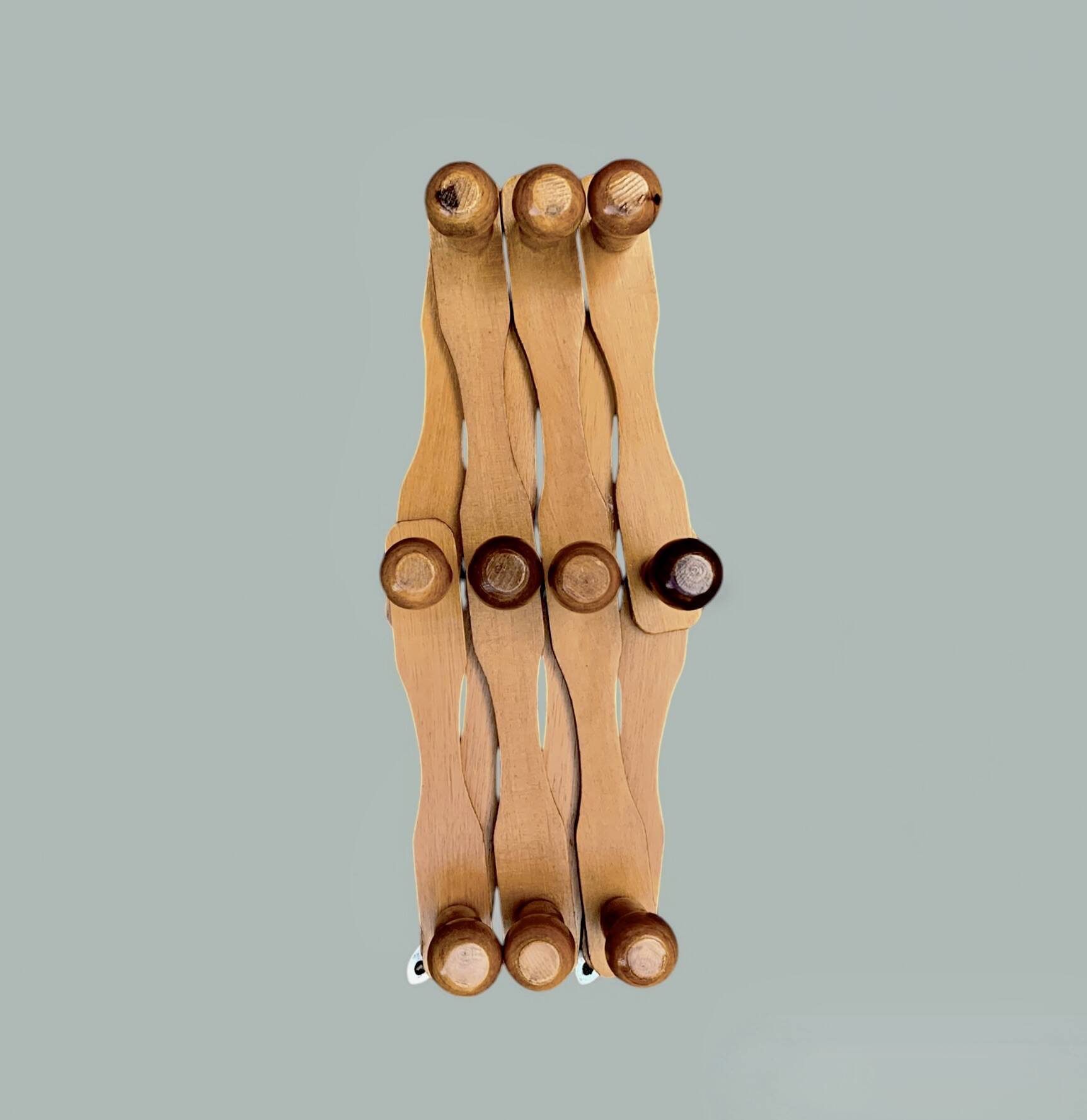 Vintage wooden accordion coat rack