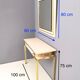 Postmodern pale pink formica and brass console with wall mirror, italy
