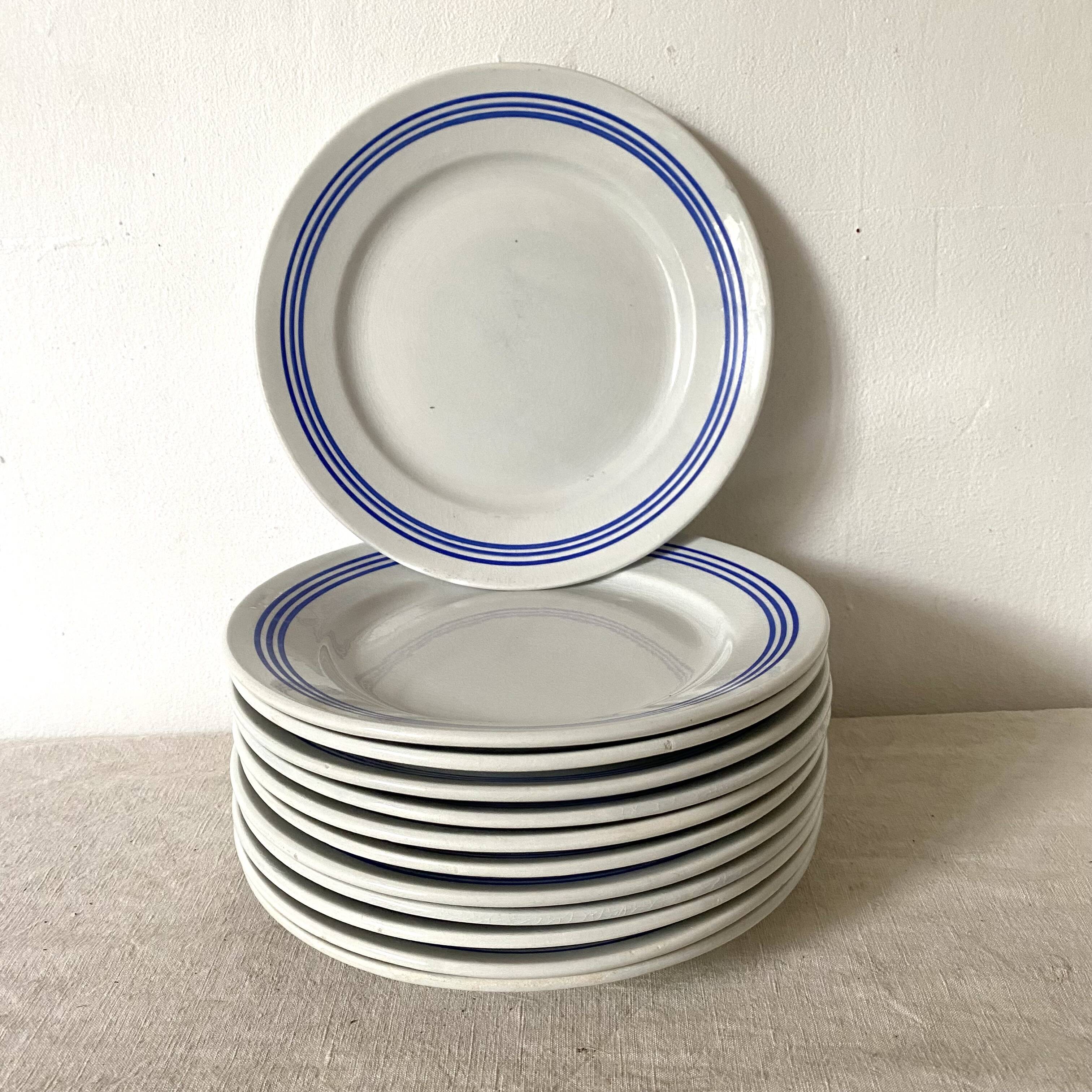 Flat earthenware plates from Luneville, 50s-60s