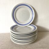 Flat earthenware plates from Luneville, 50s-60s