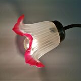 Lampe de table Art Nouveau des années 1930 en laiton et verre dépoli