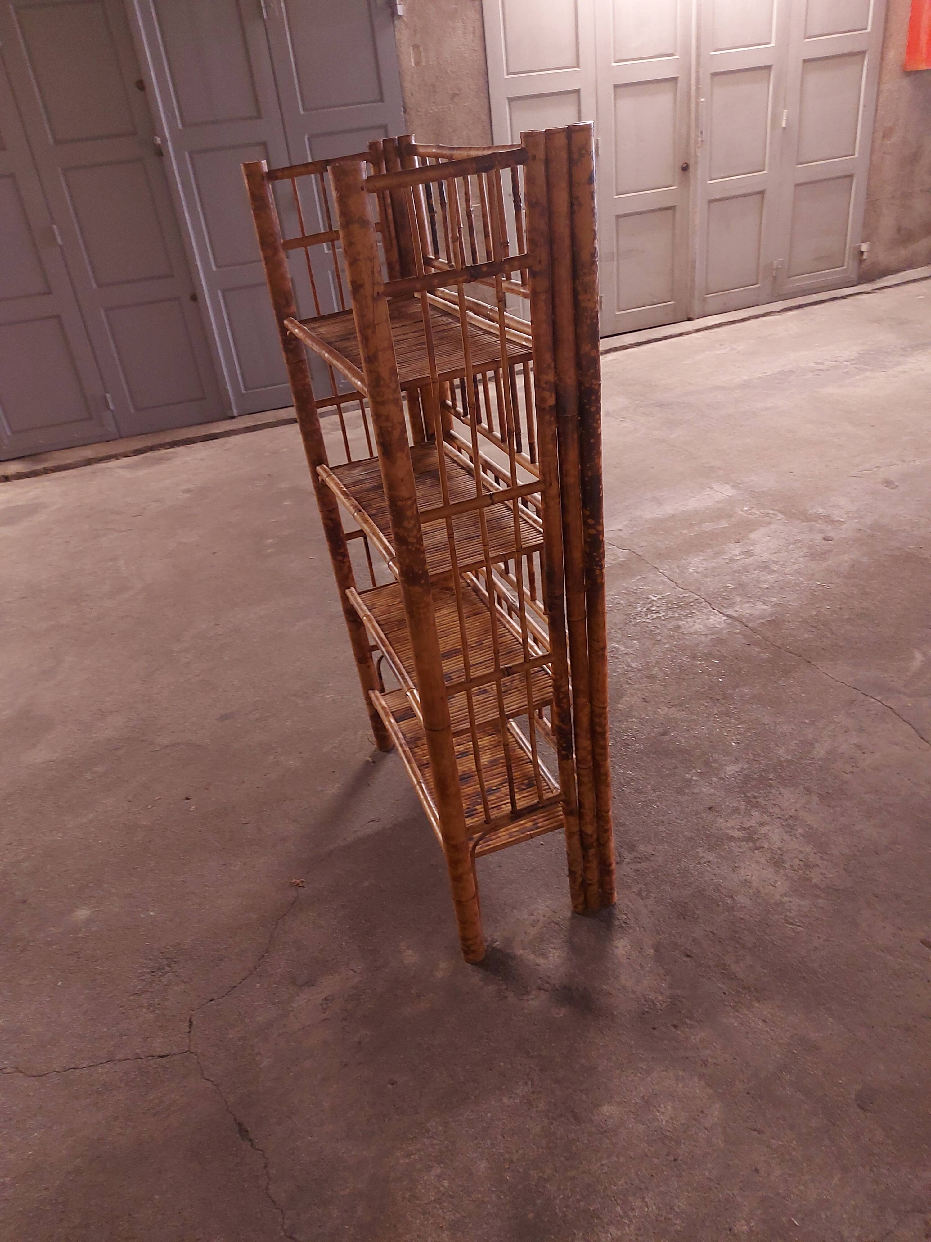 Vintage folding bamboo shelf