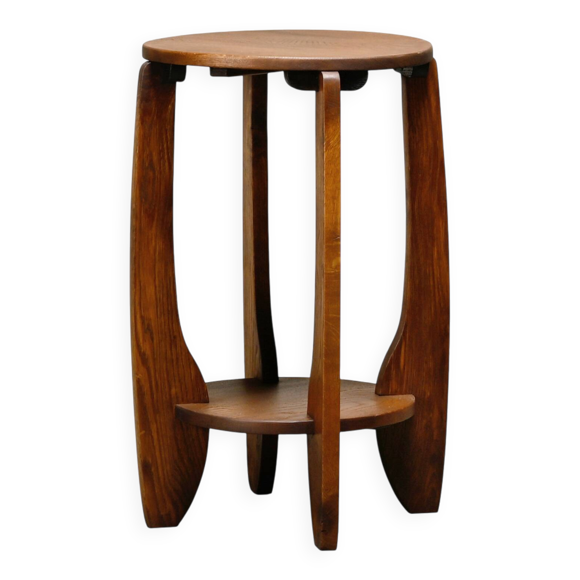 Dutch Art Deco Amsterdam School small side table or plant table solid oak