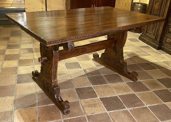 Table Renaissance Italienne En Noyer Du 16° Siècle -Florence
