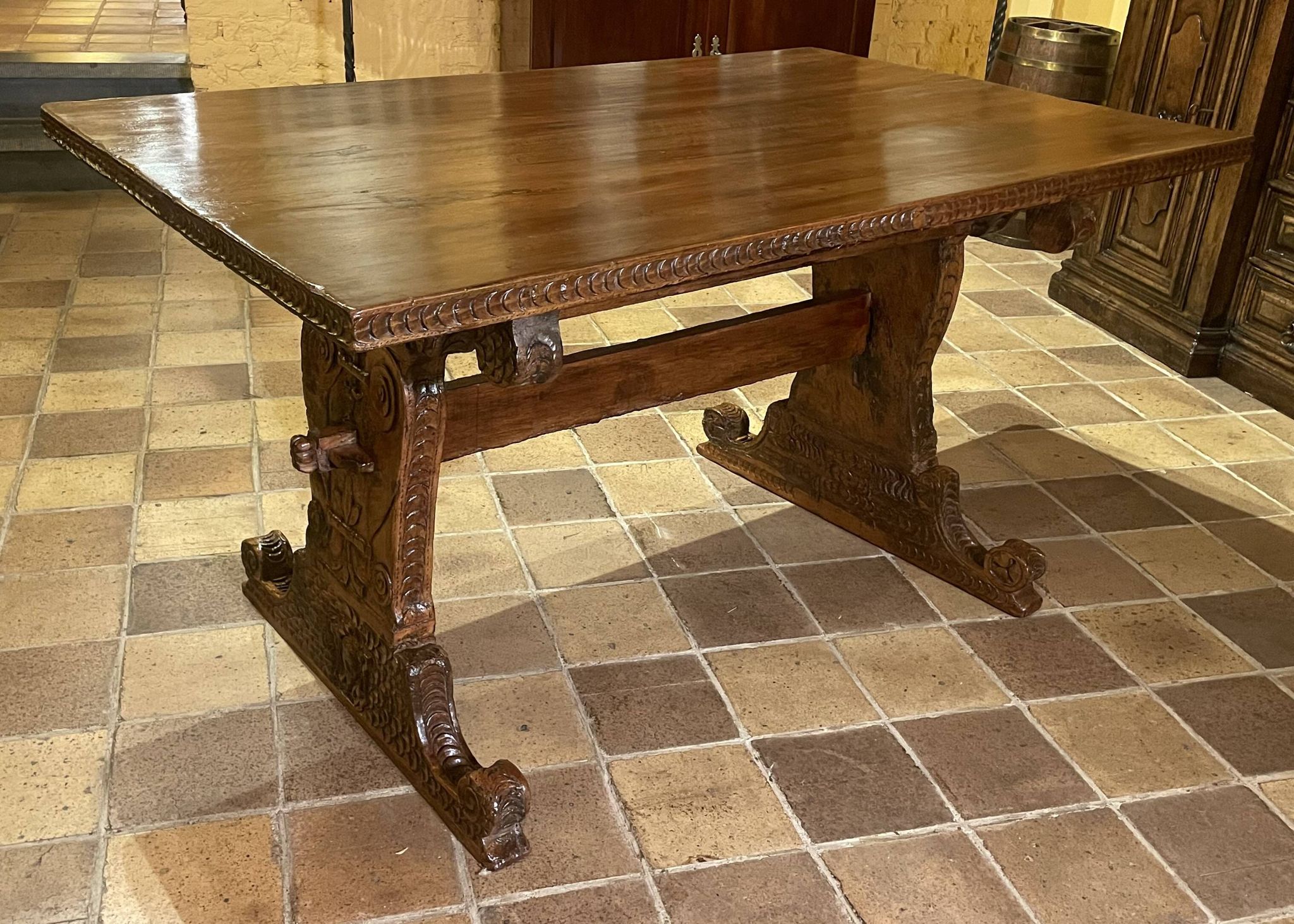 Table Renaissance Italienne En Noyer Du 16° Siècle -Florence