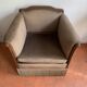 Art Deco armchair in taupe velvet, 1920/30
