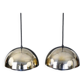 Pendant light “Milieu” Golden Line 24-carat-gold-plated. By Jo Hammerborg for Fog & Mørup. Denmark 1