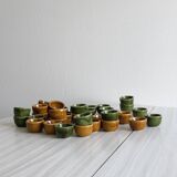 Set of 35 vintage enameled stoneware snail molds