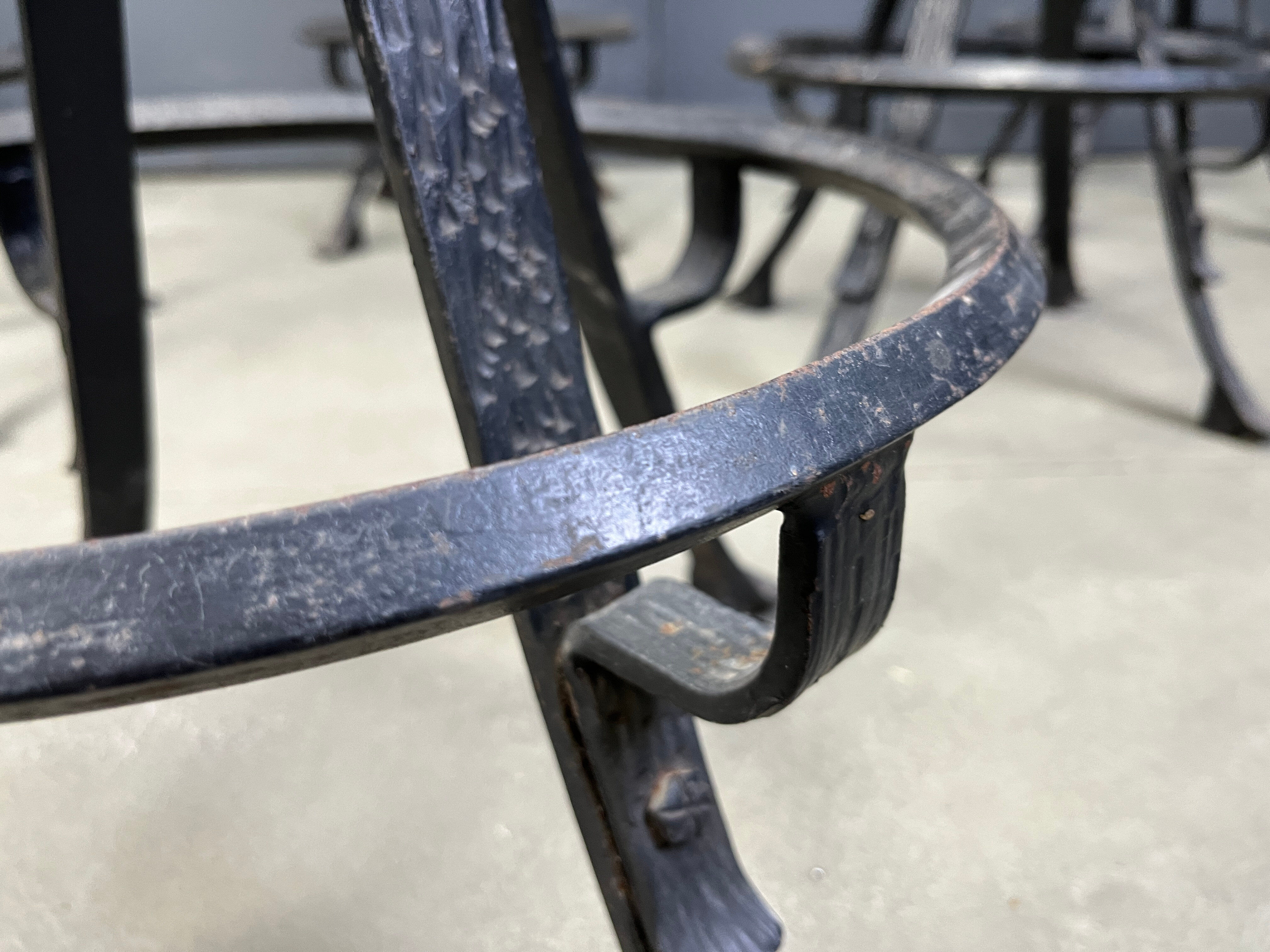 Vintage brutalist wrought iron bar stools, 1960s - set of 6