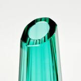 Art Deco Faceted Glass Vase by Josef Hoffmann for Moser, Czechoslovakia, 1930s