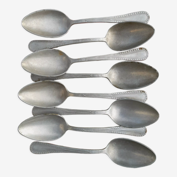 8 cuillères à soupe aluminium vintage