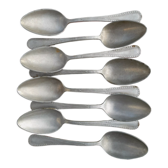 8 cuillères à soupe aluminium vintage