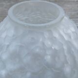 Art Deco ball vase pair with flower and leaf decor