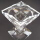 Pair of modernist crystal candle holders signed oleg cassini