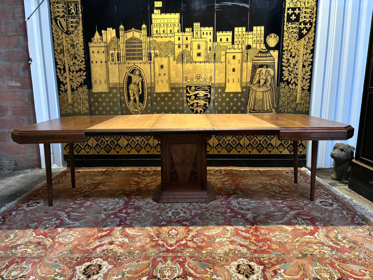Table à manger art deco pied central