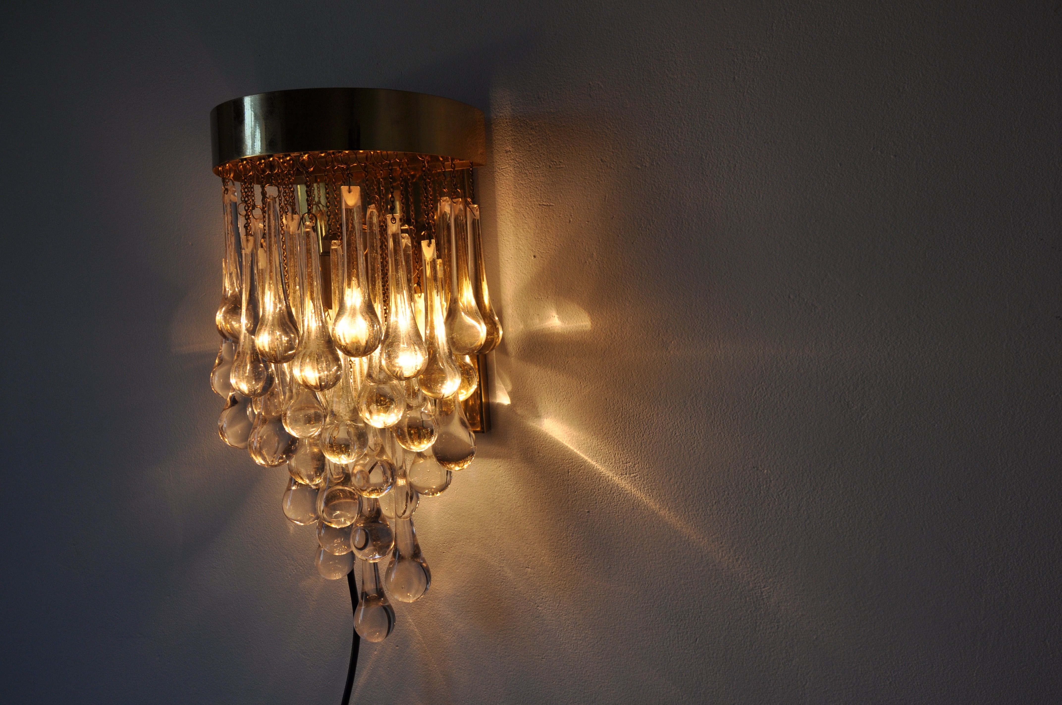 Wall lamp drops of glass of Paolo Venini 1960