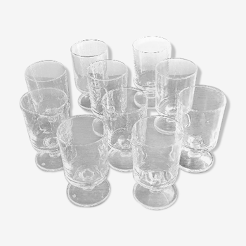 10 verres, transparents, ligne Suède, Luminarc, 1970