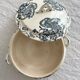 Small old vegetable soup tureen in iron earth "Les Violettes" Salins