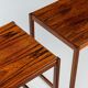 Sled legged pair of rosewood side tables mid-century Denmark 1960