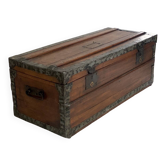 Malle de voyage en bois et métal XIXème siècle