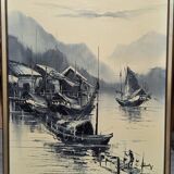 Oil on canvas signed S. Cheung