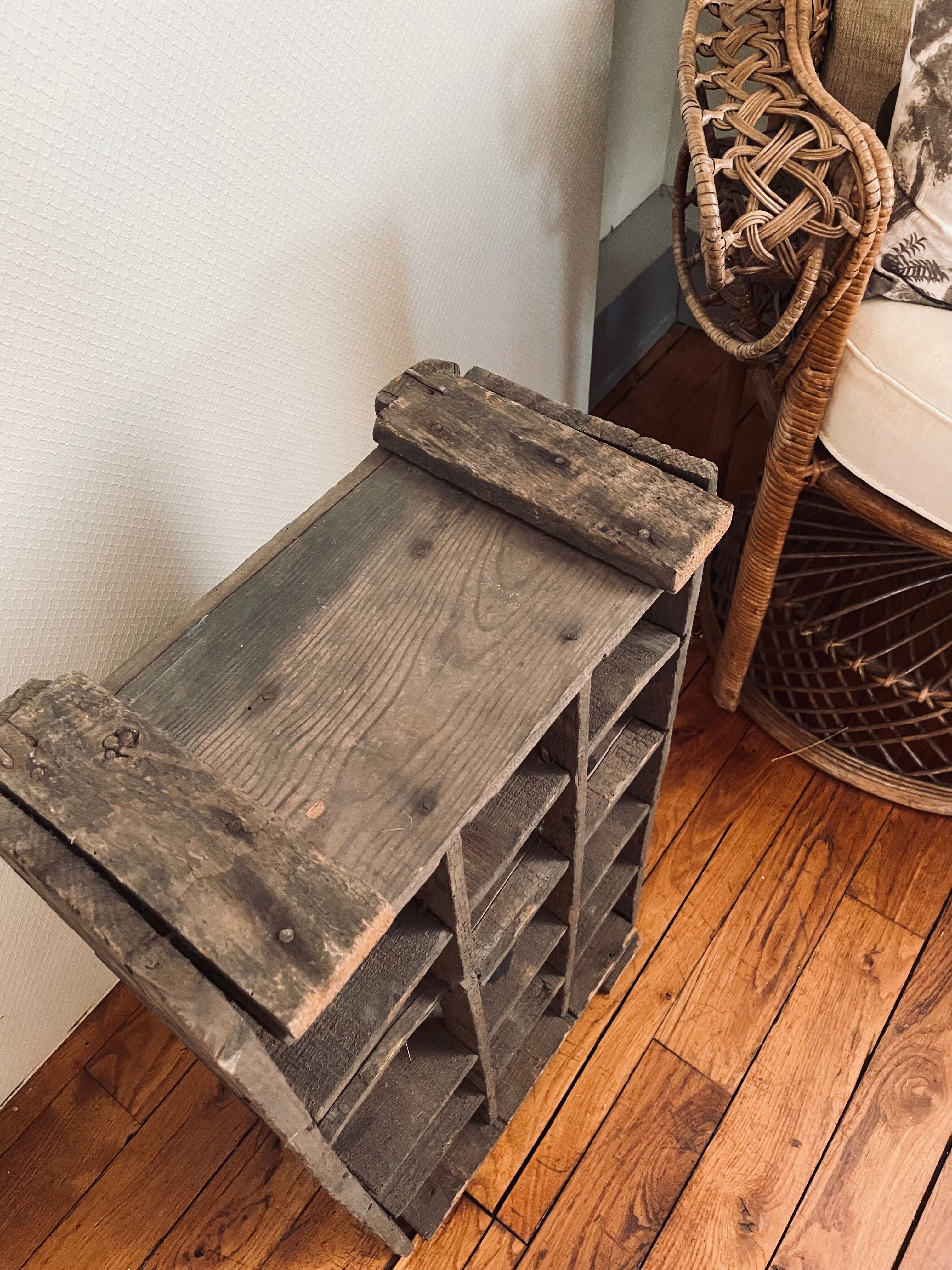 Old wooden bottle locker