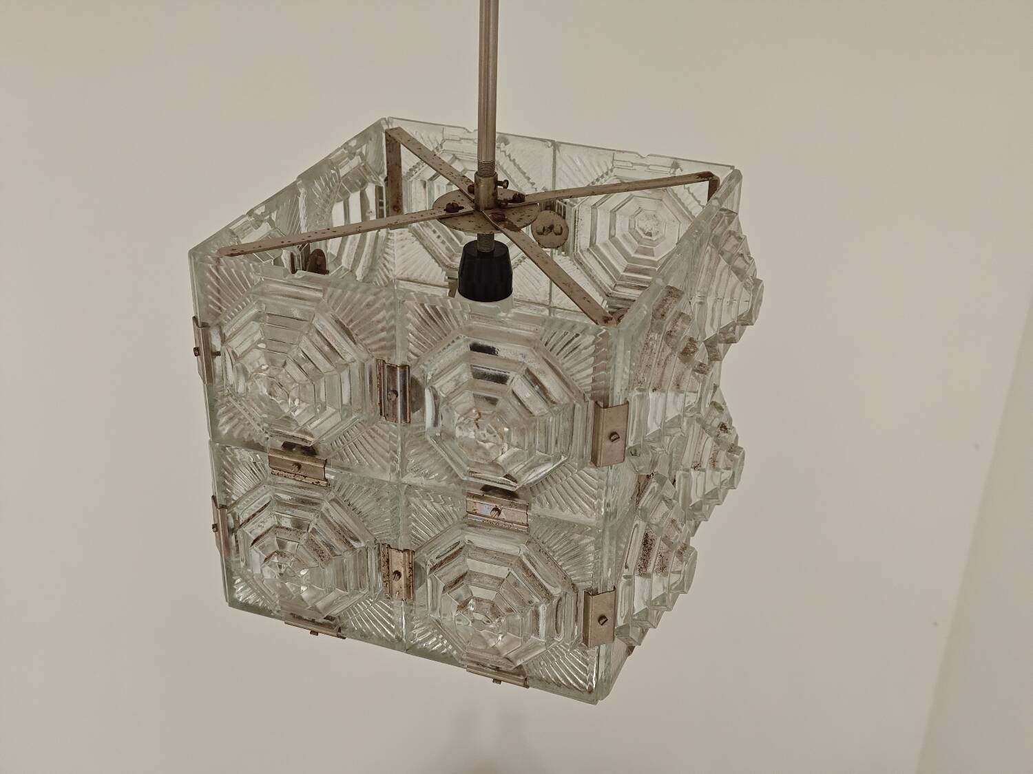 Pyramid chandelier by Jaroslav Bejvl for Preciosa, Kamenicky Senov 1967