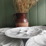 Lot de 6 assiettes à huîtres en porcelaine de Pillivuyt